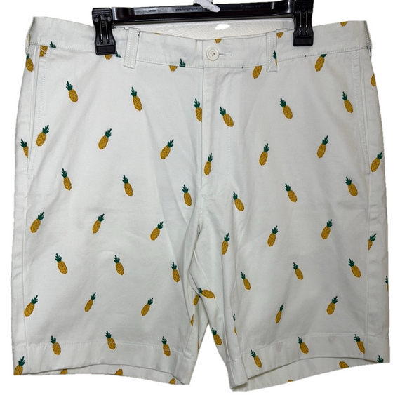 J. Crew Factory Men’s White Pineapple Print Jean Shorts Size 35 SKU0174 - Picture 1 of 9